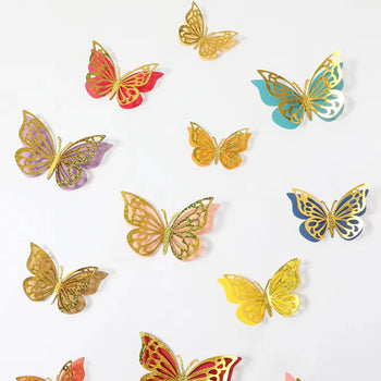 Flutura 3D me sfond gri me xixa dhe kontur gold