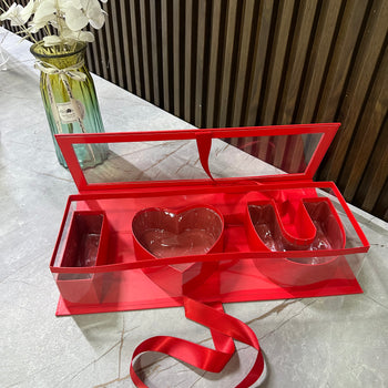 Set kuti dhuratash transparente LOVE