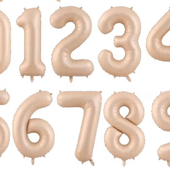 Tullumbace foli mat në formë numrash bezhë