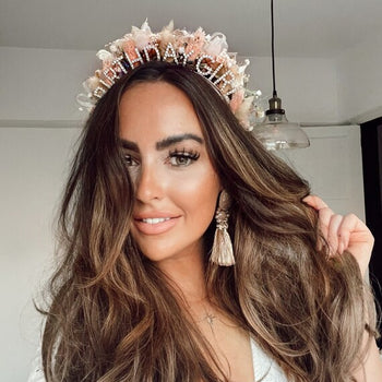 Rreth për kokën me gurë zbukurues me shkrim "Birthday Girl"