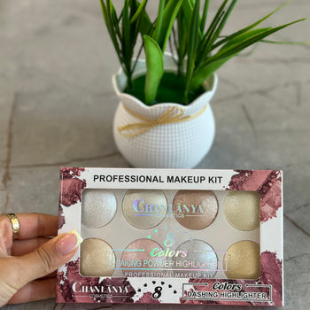 Palete 8 colors Baking Powder Highlighter Chanlanya