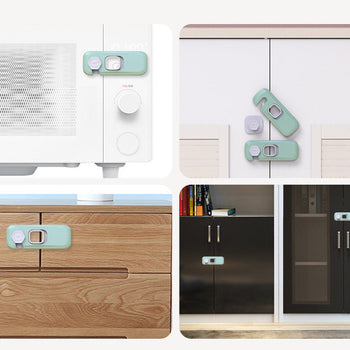 Bllokues sigurie për dollapë dhe sirtarë me buton rrëshqitës 360°