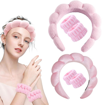Set Headband & Wristband për Makeup dhe Pastrimin e Fytyrës