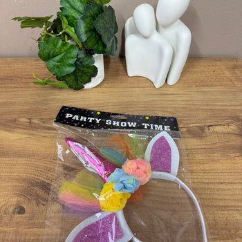 Rreth flokësh unicorn me lule shumëngjyrëshe