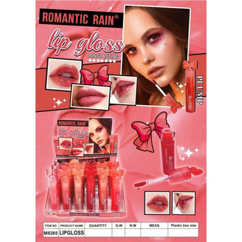 Lip gloss me kapak me fjongo me 6 nuanca të ndryshme Romantic Rain