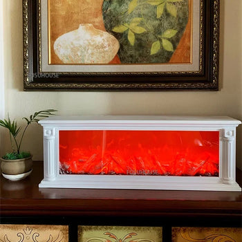 Oxhak dekorativ LED me kornizë klasike të bardhë