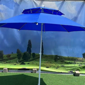 Çadër plazhi me ventilim të dyfishtë, blu