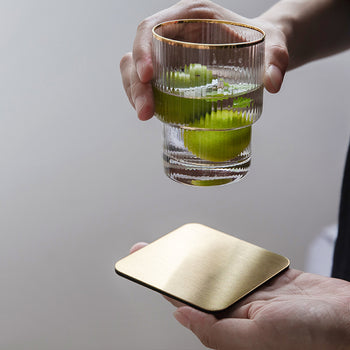 Gotë uji qelqi me kontur gold, set 6 copë