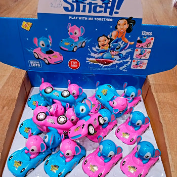 Lodër me Stitch me makinë Funny Car