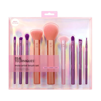 Set me furçe për makeup, 9 copë (face/ cheek/ eye)