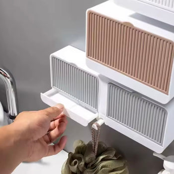 Organizues muror me ndarje rrëshqitëse, praktik për kuzhinë dhe tualet