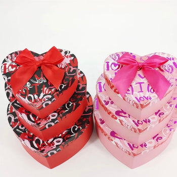 Set kuti paketimi në formë zemre x3