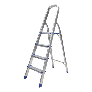 Shkallë alumini me 4 hapa, e qëndrueshme, e lehtë dhe praktike për përdorim shtëpiak apo profesional