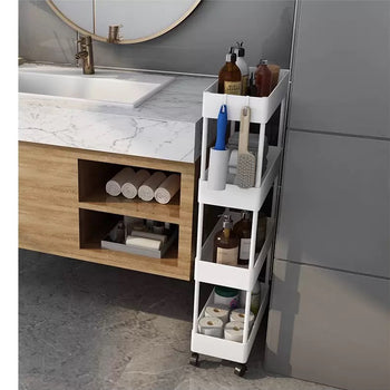 Organizues i ngushtë me rrota për tualet dhe kuzhinë