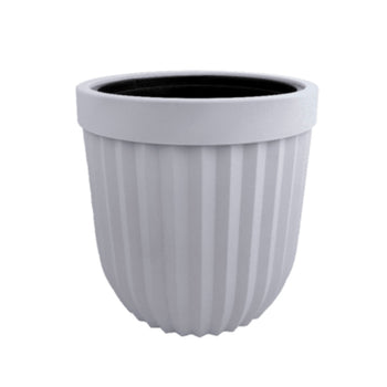 Vazo lulesh plastike me shkëlqim double, me pjesë kulluese brenda dhe rrota