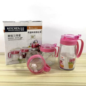 Set enë kuzhine 3 copë për vaj dhe erëza