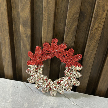 Rreth dekorative i kuq me xixa silver