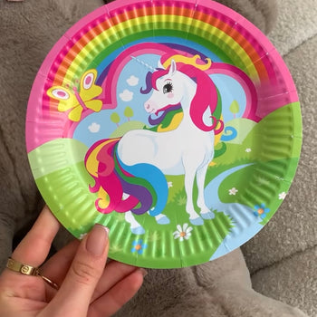 Pjatë për ditëlindje me Unicon, set 10 copë, 18cm