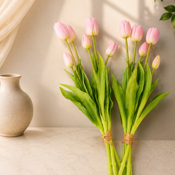 Tulipanë artificialë e bardhë