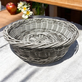 Shportë kashte gri rrethore