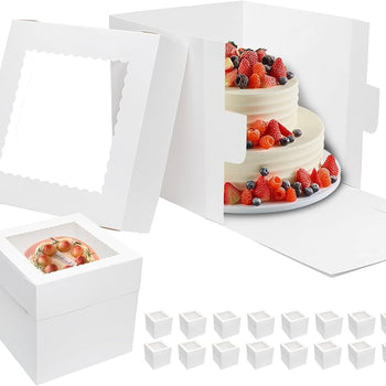 Kuti paketimi kartoni për torta me kapak transparent