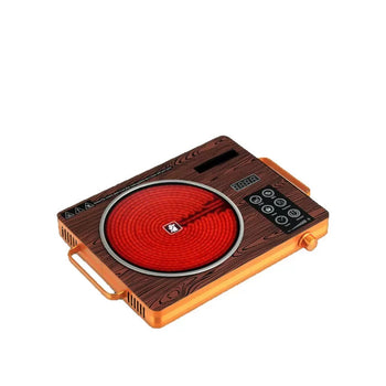 Sobë elektrike me pllakë qeramike, dizajn dru & panel digital