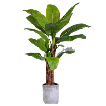 Banane dekorative artificiale me gjethe të mëdha