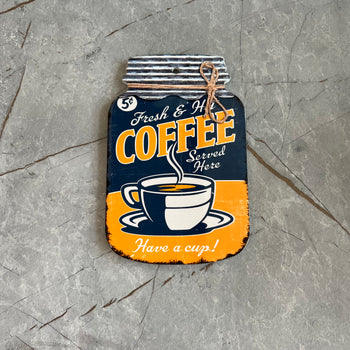 Pllake qeramike dekorative ne forme kavanozi Coffee