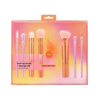 Furçe makeup + sponge, set 7+1 (face/ cheek/ eye)