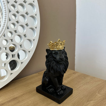Figurinë dekorative luani me kurorë, H21 cm