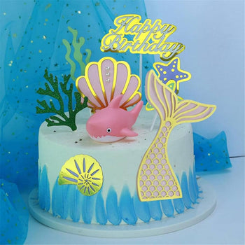 Cake topper me sirenë dhe figura detare