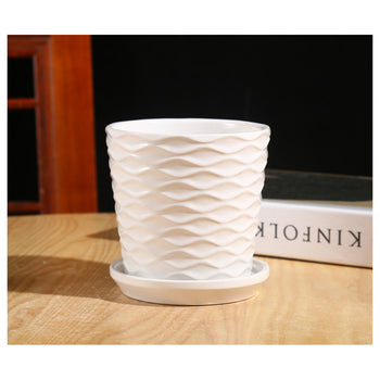 Vazo qeramike me luspa peshku madhësi e mesme