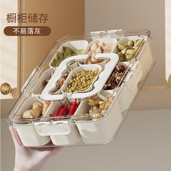 Kontenitor akrilik me 9 ndarje për frigorifer