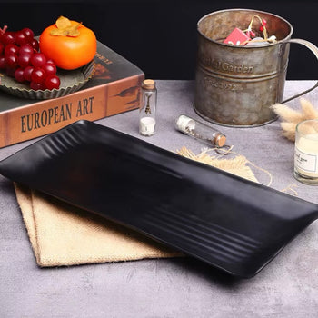 Pjatë melamine ngjyrë e zezë për servirje sushi
