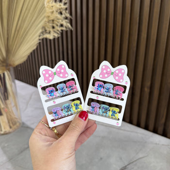 Set kapëse flokësh, mini për fëmijë me Stitchin