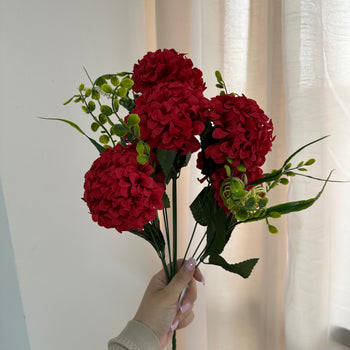 Degë artificiale me 7 boce lule bore, H44 cm