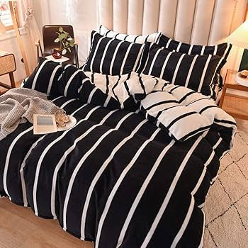 Set çarçafësh bardh e zi me vija