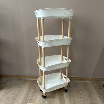 Raft organizues plastik me 4 kate dhe rrota