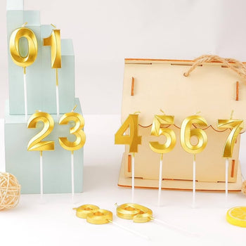 Qirinj ditëlindje me numra nga 0-9 në ngjyrën gold