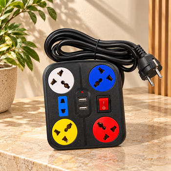 Zgjatues elektrik me priza dhe hyrje USB