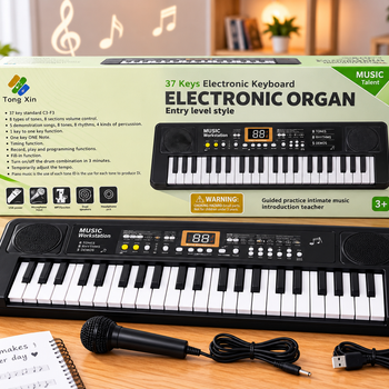 Piano elektronike me 37 taste dhe mikrofon