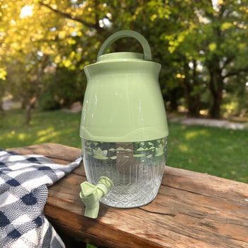 Dispenser lëngjesh plastik me dorezë dhe figura lulesh