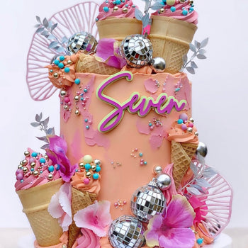 Pako me 6 cake toppers me disco balls