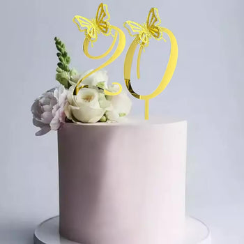 Cake topper me numer gold me flutura