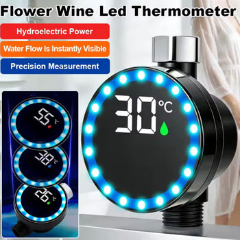 Matës temperature për dush me ekran LED