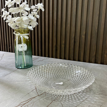 Frutiere qelqi transparente me dizajn diamant për servirje