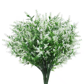 Degë artificiale dekorative me lule të bardha