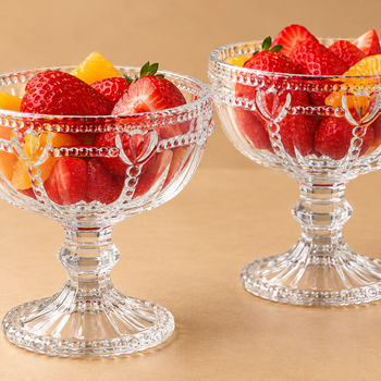 Set kupa qelqi për fruta dhe ëmbëlsira 2 pcs