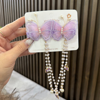 Kapëse flokësh flutur, lejla me varëse perlash