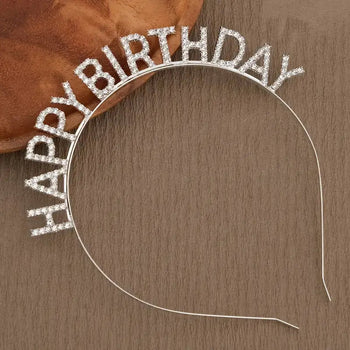 Rreth metalik silver me shkrim "Happy Birthday"